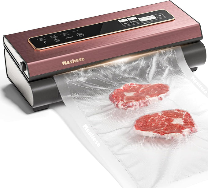 Mesliese 6in1 Vacuum Sealer, Dry/Moist Modes, 2 Bag Rolls & 5 Pre-cut Bags