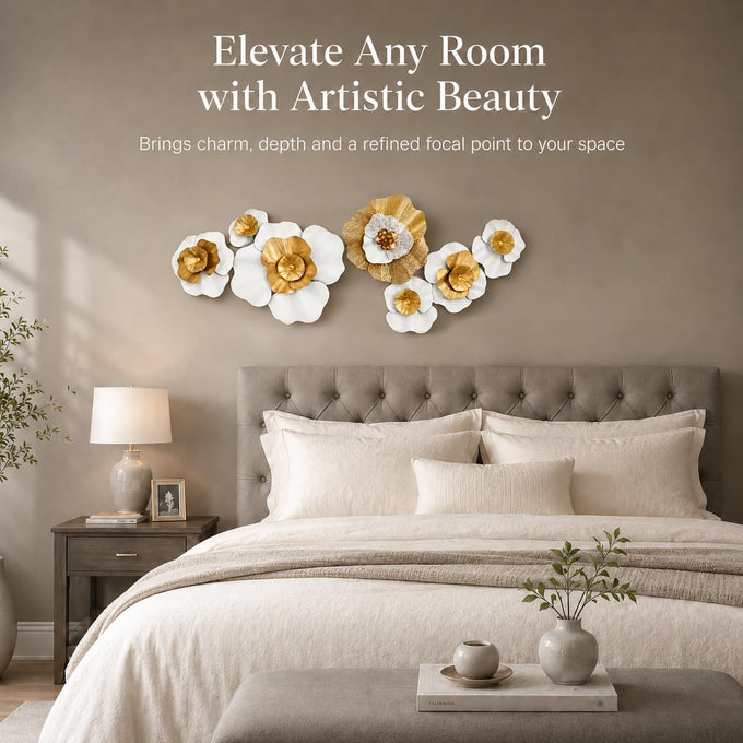 Tevqemi Large 3D Metal Wall Decor, Nature-Inspired Design
