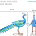 31" L Metal Peacock Garden Statue,Handcrafted Outdoor Yard Art