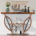 HavenlyYouth Leaf Design Console Table for Entryway, 3-Tier Storage, 30mm Thick Rustic Brown Industrial Metal Frame, Easy-to-Assemble Narrow Accent Table, Space-Saving for Hallway, Entrance, Foyer