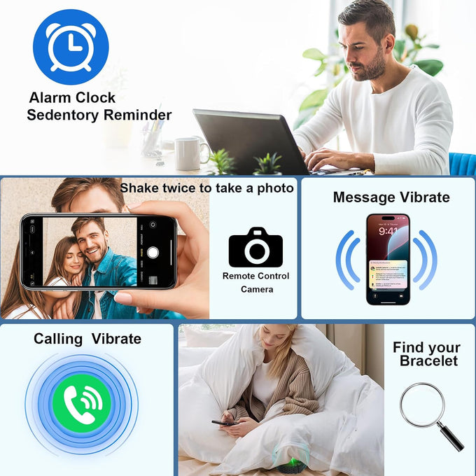 Screenless Fitness Smart Bracelet, 24/7 Activity Health Tracker, Smart Band