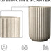 Kante Large Round Column Weathered Concrete Planter 21.7" Tall, Outdoor