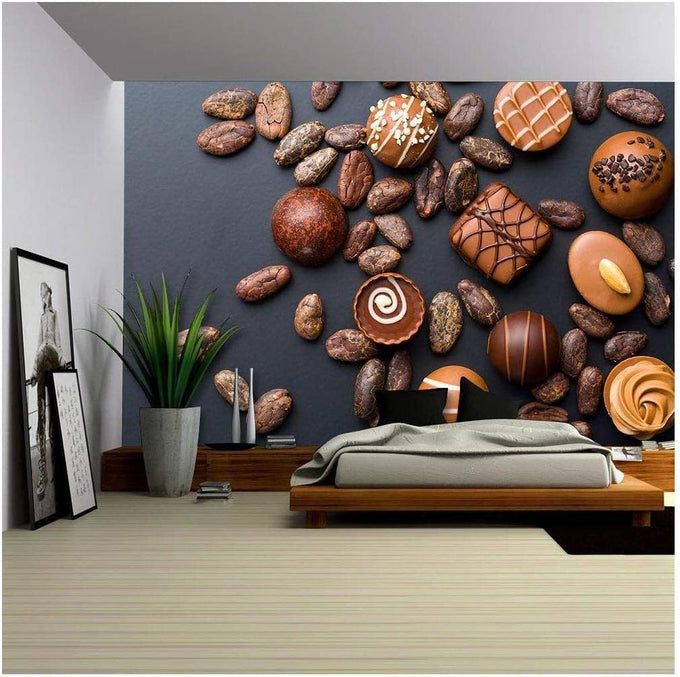 wall26 - Tuscany, Rural Sunset Landscape. Countryside Farm, Cypresses Trees, Green Field - Removable Wall Mural | Self-Adhesive Large Wallpaper - 66x96 inches