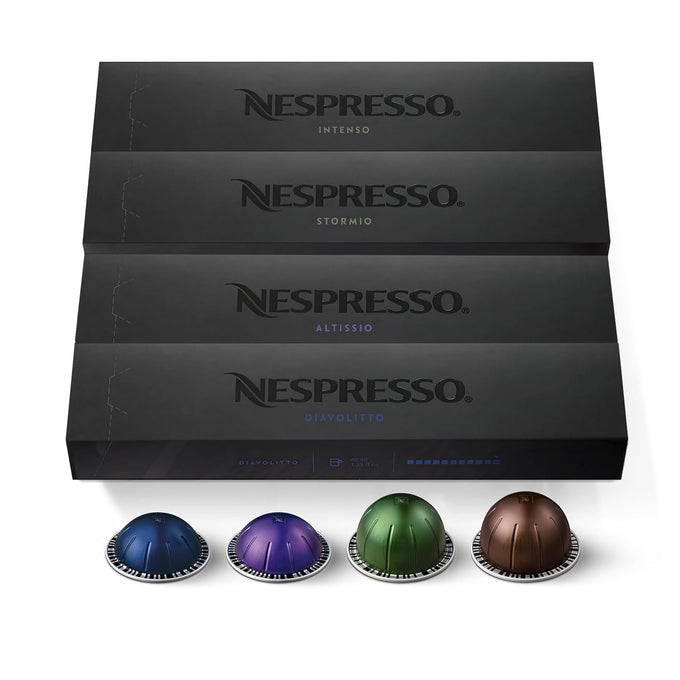 Nespresso Vertuo, Dark Variety Pack, Dark Roast, 40-Count Coffee Pods
