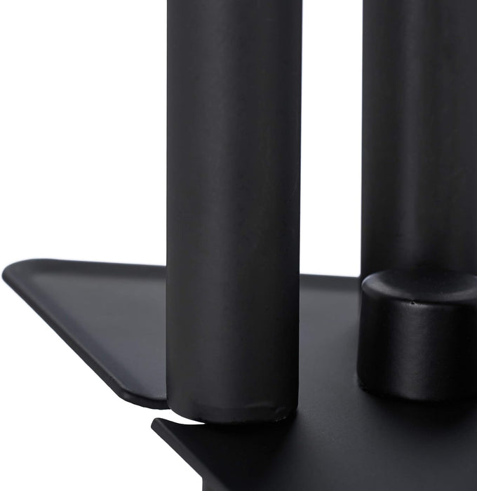 Relaxdays 4-Piece Fireplace Companion Tool Set Shovel, Brush, Poker & Holder, Modern Design, Black, 80% Steel Wood 10% Plastic, 60 x 18.5 x 16.5 cm
