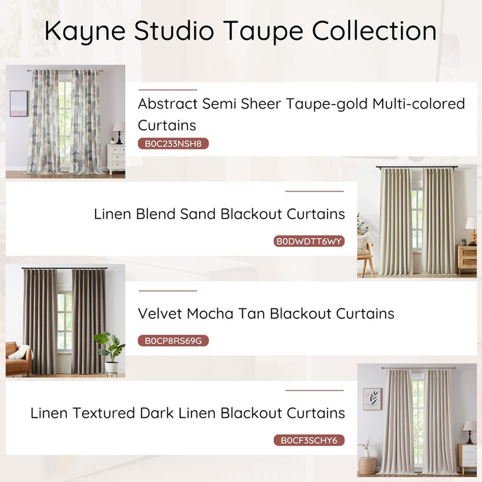 Kayne Studio Sand Linen Blend Pinch Pleated Full Blackout Curtains 108 Inch