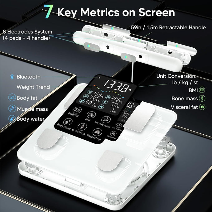 arboleaf Smart Scale with BMI, Body Fat, Muscle Mass, 50+ Body Metrics