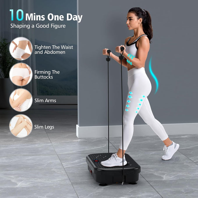 PUREROYI Vibration Plate Exercise Machine with 180 Speeds & 330lbs Capacity