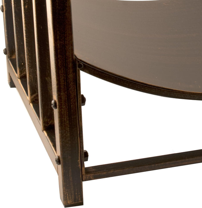 Panacea 15919 Log Bin with Scrolls, Brushed Bronze