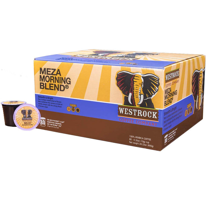 Westrock Coffee Company, Meza Morning Blend, Single Serve Coffee Cup, Medium Roast, 80 Count