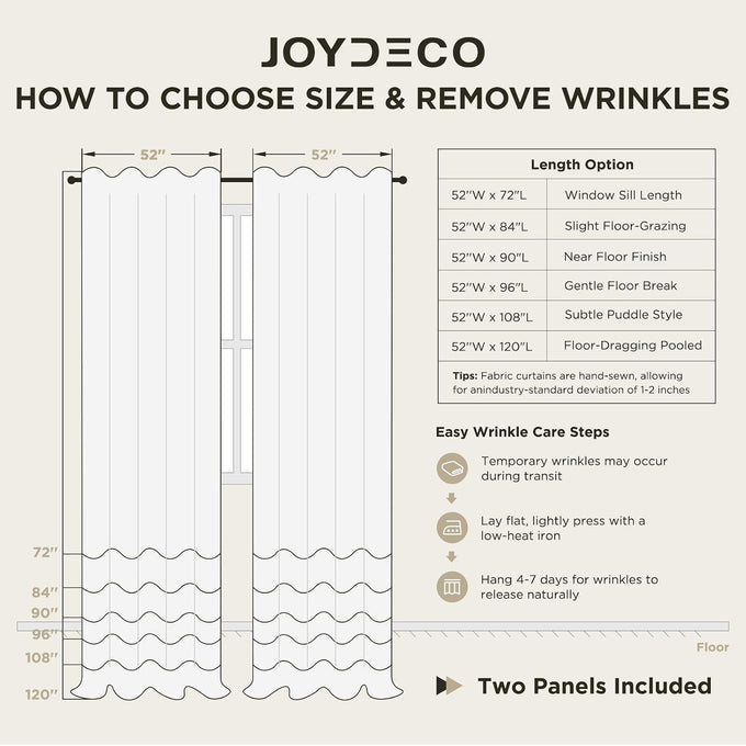 Joydeco White Blackout Curtains 120 Inches Long - 100% Blackout Living Room Curtain 2 Panels, Rod Pocket & Back Tabs Thermal Insulated Window Drapes for Bedroom (Pure White,52" Wx120 L)