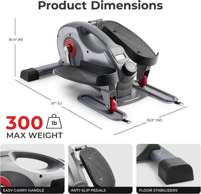 Sunny Health & Fitness Sitting or Standing Under Desk Elliptical Exerciser