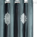 VOGOL 2 Panels Bedroom Curtains, White Flower Embroidery Room Darkening Solid Window Treatment for Living Room (Grommet Top, Grey, 52x84 Inches)
