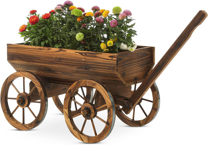 Notume Garden Wooden Decor Rustic Wishing Well Planter Outdoor Home Décor for Patio, Upgrade Wishing Well Garden, Yard Hanging Bucket Patio Lawn Backyard Home Decor