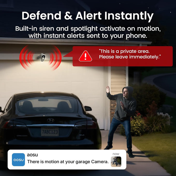 aosu 2K Solar Security Cameras Wireless Outdoor System, 4-Cam-Kit
