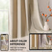 JIUZHEN Beige Velvet Blackout Curtains 52W x 120L 2 Panels with Tiebacks