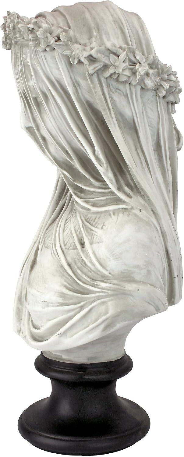 Design Toscano Veiled Maiden Indoor Bust Statue, 9 Inch Wide, 14 Inch Tall