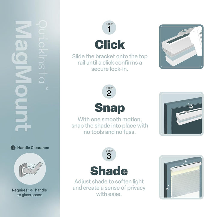 REGAL estate Magnetic Top Down Bottom Up Door Shades, White, 25 x 42 in