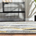 Abani Porto PRT140C Contemporary Grey and Yellow Abstract Area Rug 5'3"x7'6"