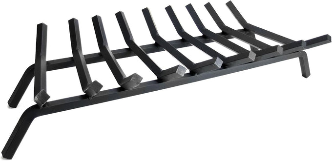 Pleasant Hearth - 3/4" Premium Solid Steel Fireplace Grates - Lifetime Warranty, Black, 33-Inch