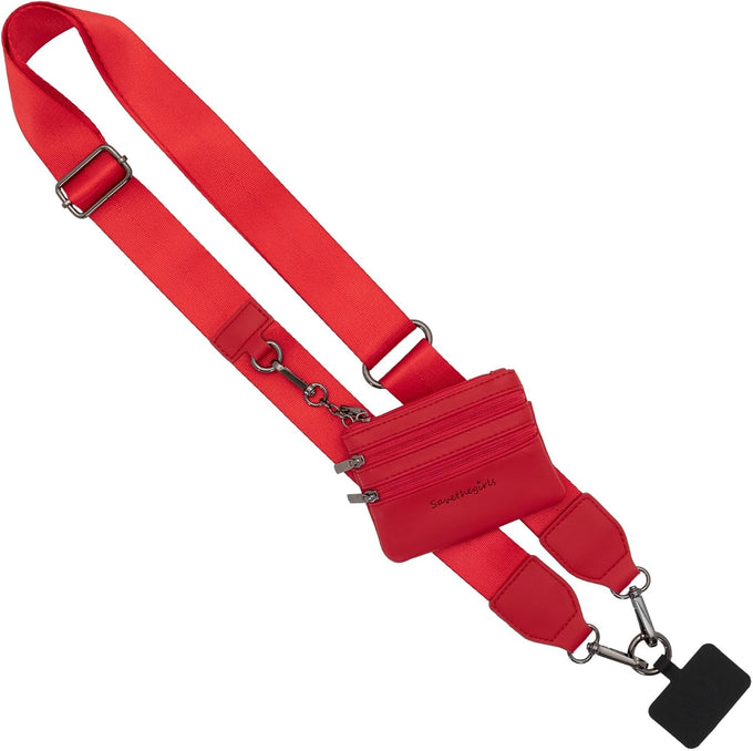 Save the Girls Clip & Go Phone Lanyard Crossbody Strap with Wallet, Navy