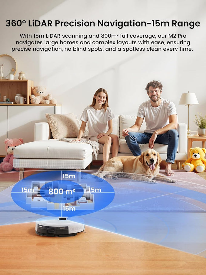 Lefant Robot Vacuum and Mop Combo with Self Emptying, 6000Pa, M2 Pro