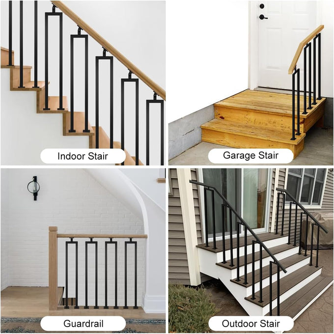 3 Pack U Shape 36" Stair Balusters with Adjustable Top Bracket for Staircase Interior, Baluster for Stair Handrail Indoor Steps by LukLoy