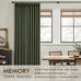 MIULEE Olive Green Pinch Pleated 100% Blackout Linen Curtains 40x84 Inches