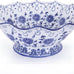 Blue and White Ceramic Fruit Bowl, Chinoiserie Decorative Pedestal Bowl