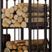 Fire Beauty Wrought Iron Firewood Log Rack with 4 Pcs Fireplace Tools Black