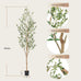 Bellacat Faux Olive Tree with Natural Wood Trunk, 7ft, 1Pack