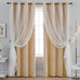 Anytime Double Layer Blackout Curtains 2 Panels，52Wx108L，Cream