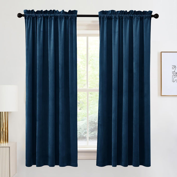 RYB HOME Extra Long Velvet Curtains 102 inches for Sliding Patio Glass Door