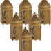Serene Spaces Living Moroccan Lightweight Thin Gold Ornate Candle Lantern, Antique Gold Lantern, Decorative Candle Holders for Indian Wedding, Eid, Ramadan, Events, 4.5" Diameter & 12" Tall