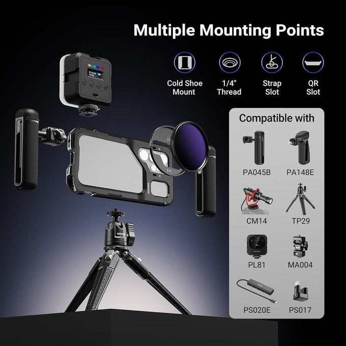 NEEWER S26 Ultra Phone Cage, Mobile Video Rig Stabilizer Vlog Kit, PA182