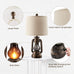 Farmhouse Lantern Table Lamps for Living Room Set of 2 with USB C+A