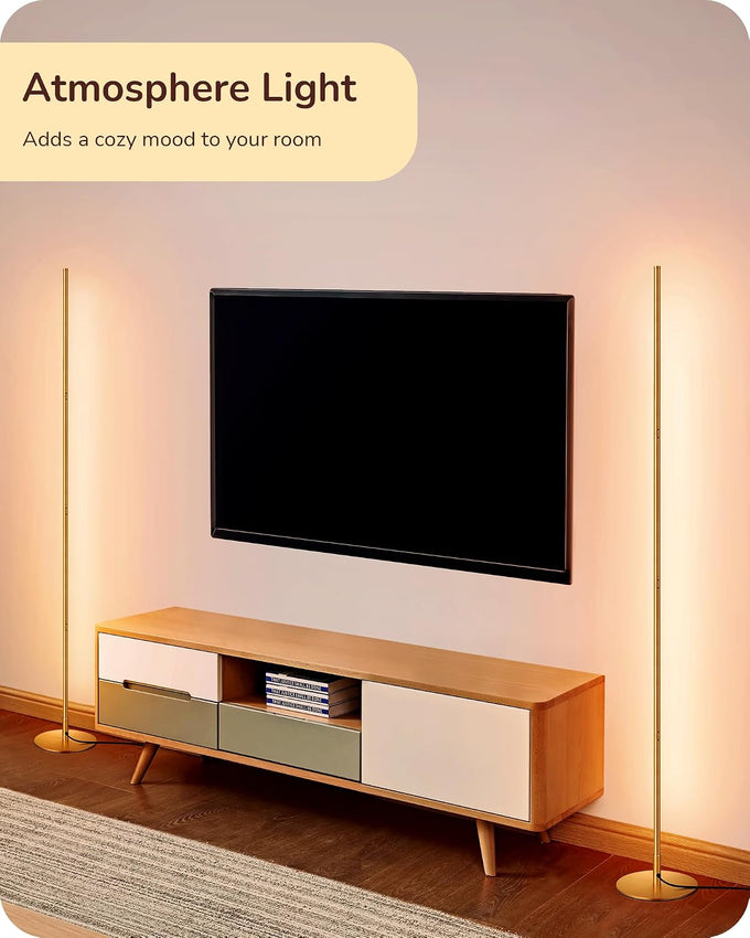 EDISHINE 59.84" Floor Lamps for Living Room, 3000K & Stepless Dimmable,Gold