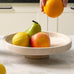 Koville Natural Italian Travertine Fruit Bowl, 11 Inch Decorative Pedestal Bowl, Handmade Stone Centerpiece Bowl for Kitchen Counter, Coffee Table & Dining Table, Modern Home Decor, Beige