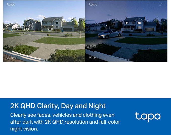 Tapo 2K+ Wired or Battery Powered Smart Video Doorbell with Chime, D225