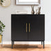 Black Storage Cabinet with Doors, Modern Accent Cabinet, Free Standing Cabinet with Adjustable Shelf, Wooden Buffet Sideboards for Living Room, Kitchen, Dining Room, Entryway