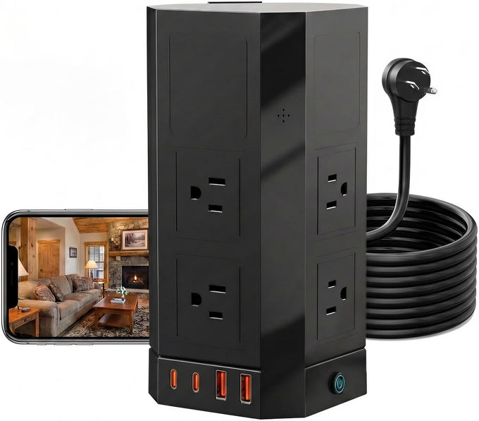 Surge Protector Power Strip with Hidden Camera for Home Office-No Night Vision