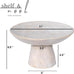 Shelf & Nook Ceramic Pedestal Bowl – Large Decorative Footed Bowl for Fruit, Keys, Entryway Table, Kitchen Island Centerpiece – Off-White Matte Stoneware, Modern French Farmhouse Decor