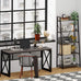 BON AUGURE 5 Tier Ladder Shelf, Leaning Bookshelf, Wood Metal Storage Shelf