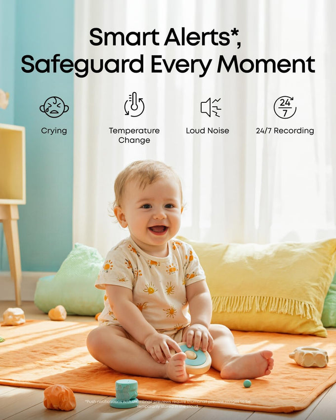 eufy Baby Monitor C10, 2K Camera, 4.5" 480p Display, No Wi-Fi