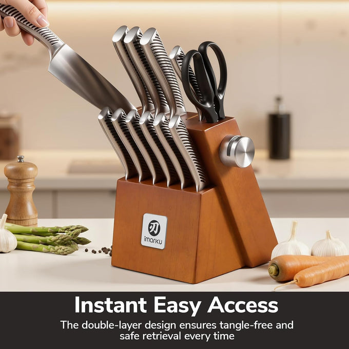 imarku 14-Piece Japanese Gyutou Stainless Steel Kitchen Knife Set