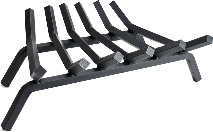 Pleasant Hearth - 3/4" Premium Solid Steel Fireplace Grates - Lifetime Warranty, Black, 33-Inch