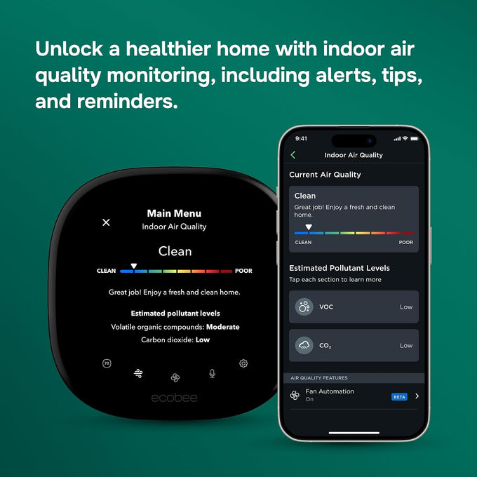 ecobee Smart Thermostat Premium - WiFi, Siri & Alexa Built-In, Smart Sensor
