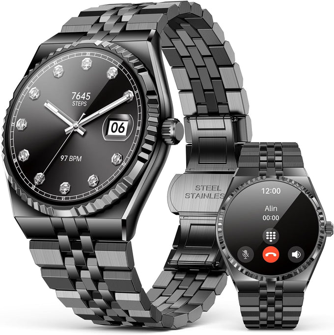 Luxury Smart Watch for Men, Bluetooth Calls, Activity Tracker, Android iOS
