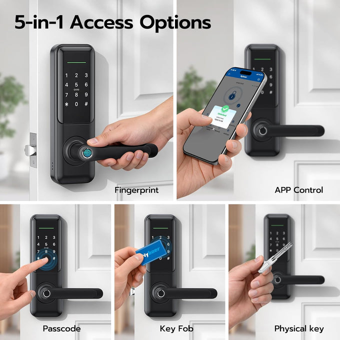 Nyboer Smart Keypad Door Lock with Handle for Front Door
