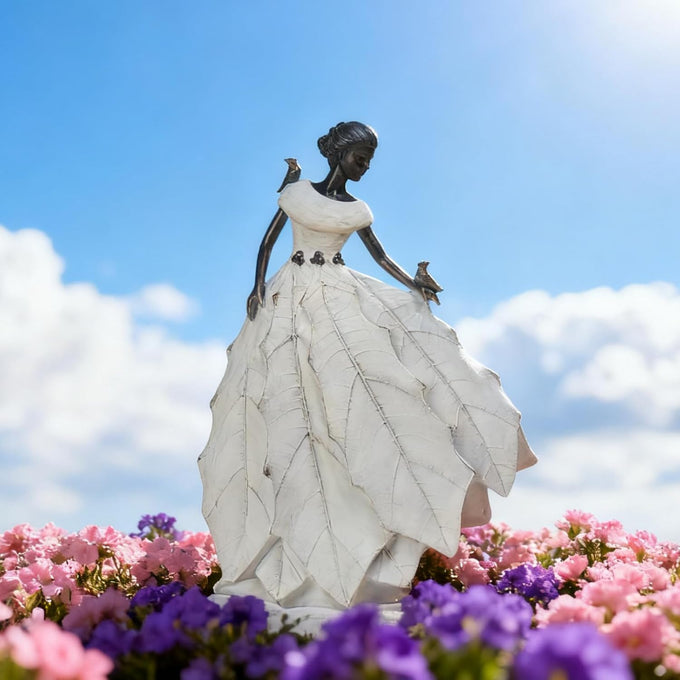 DiliComing Fairy Garden Statue Maiden Home Decoration 14.5 Inch Table Decor